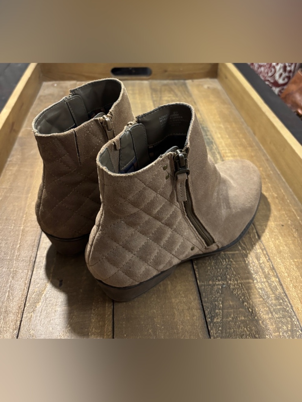White Mountain Jodi Women's Ankle Boots Wedge Size 9W Suede Leather Brown